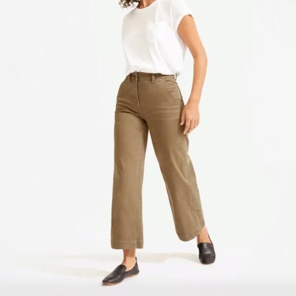 Everlane The Wide Leg Cropped High Rise Ankle Pant Size 2 - Picture 1 of 7